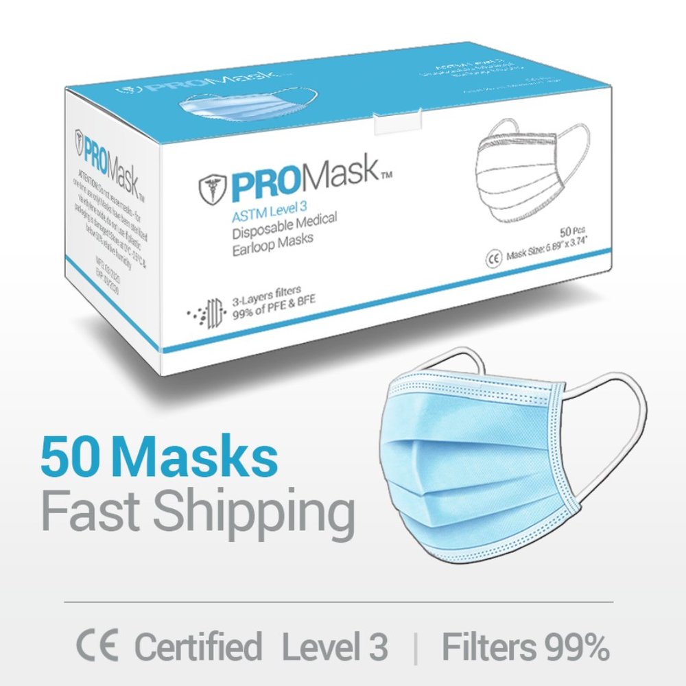 200 PCS Face Mask Medical Surgical Dental Disposable - Picture 3 of 9